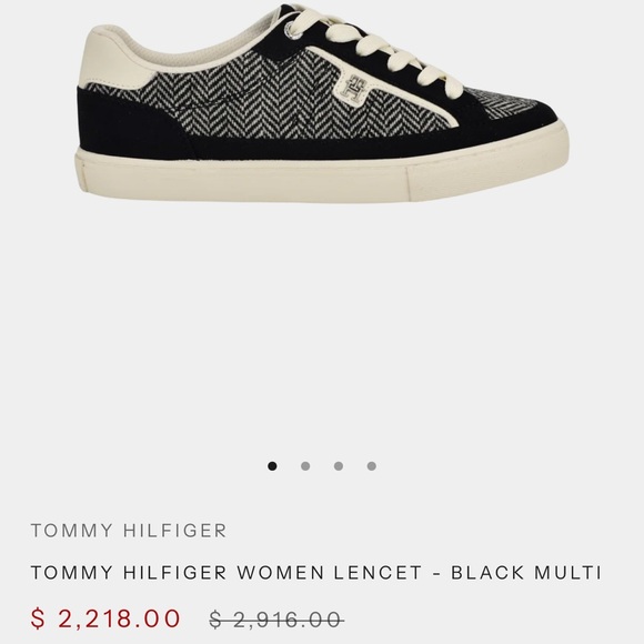 Tommy Hilfiger Black and White Herringbone Sneakers - Picture 7 of 7